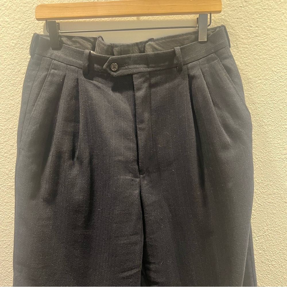 YSL Men’s Navy Blue Pinstriped Wool pants 33x27 - Picture 3 of 12